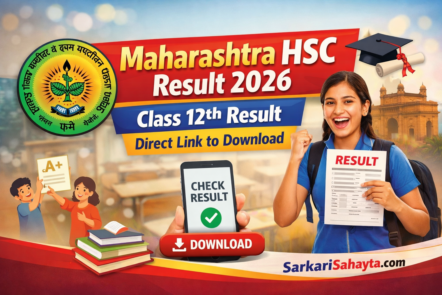  Maharashtra Board HSC Class 12th Result 2026  Direct Link to Download
