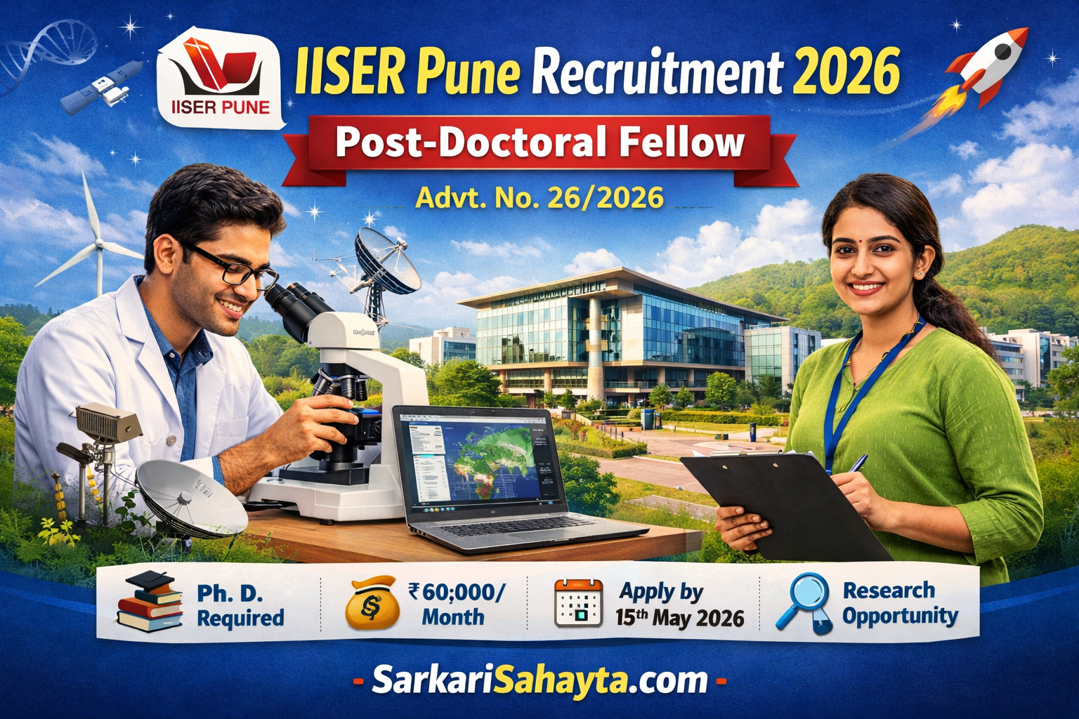  IISER Pune Recruitment 2026  PostDoctoral Fellow Advt No 262026 