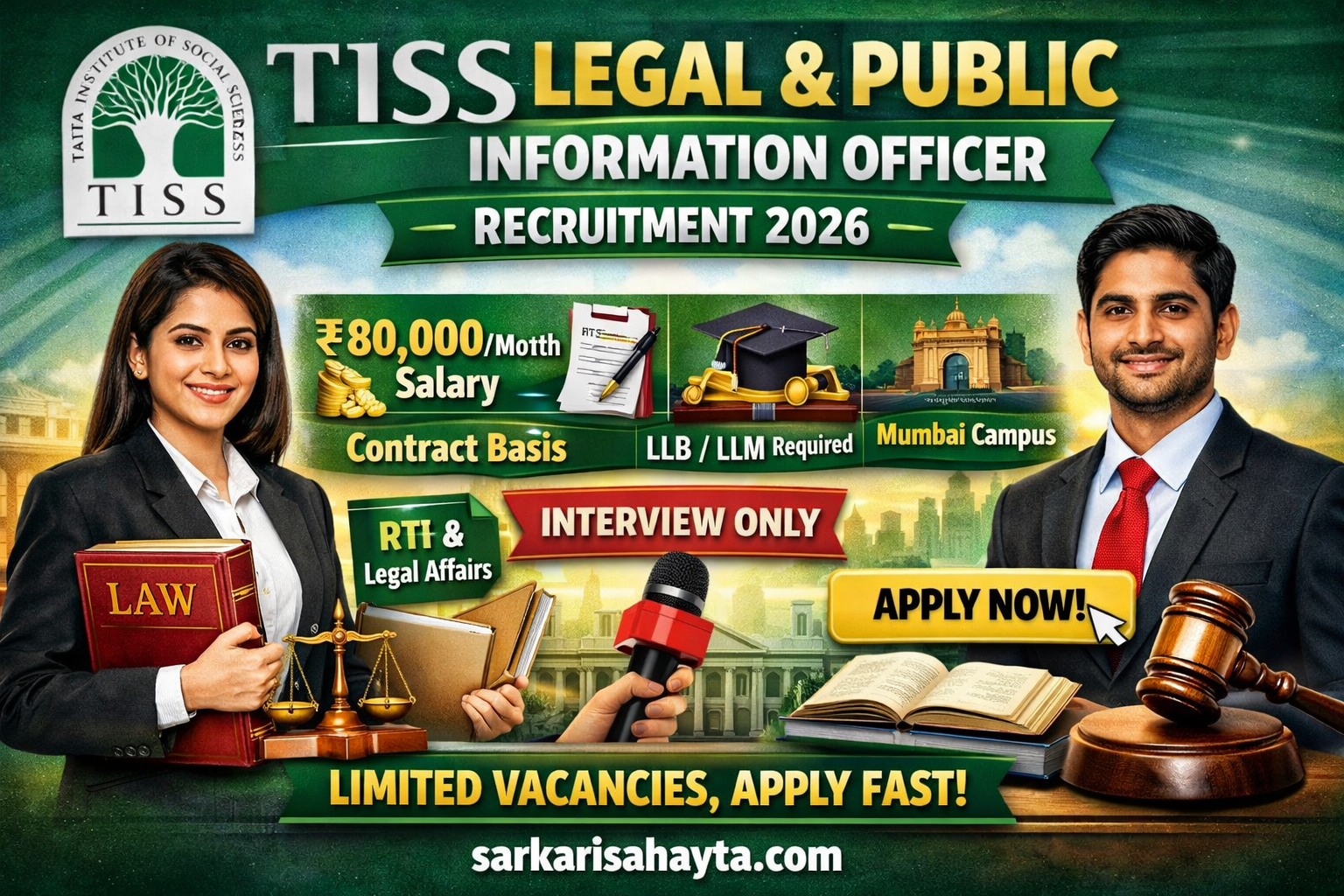  TISS Recruitment 2026  Legal and Public Information Officer Contract Basis
