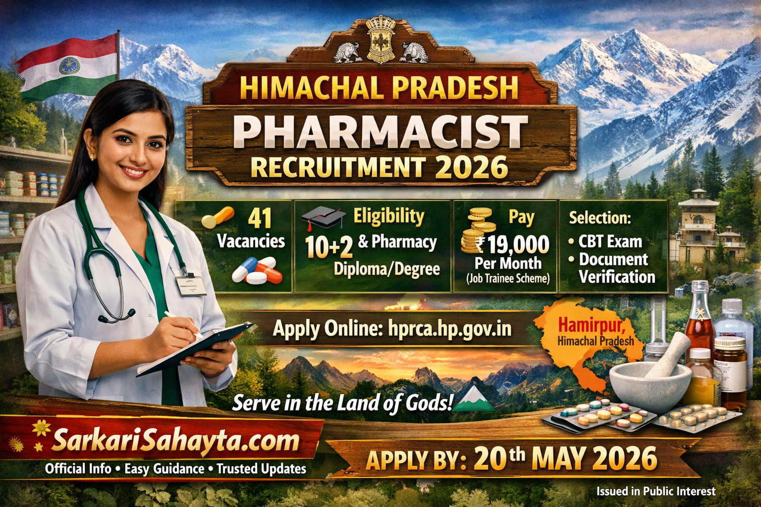  HimachalPradeshPharmacistAllopathyRecruitment2026  HPRCAHamirpurNotification