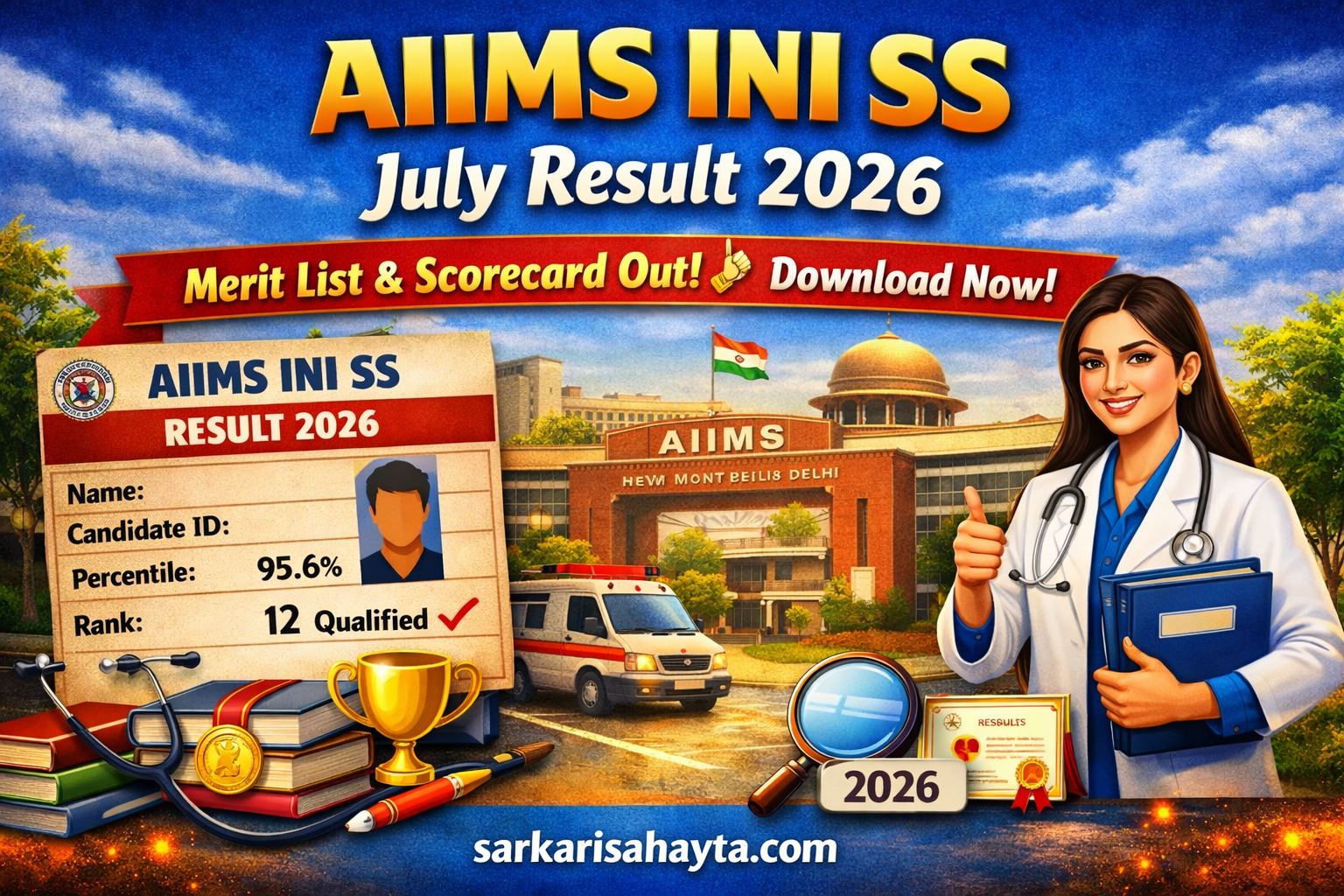 🎓 AIIMS INI SS July Result 2026 Out – Direct Link To Download Merit List & Scorecard