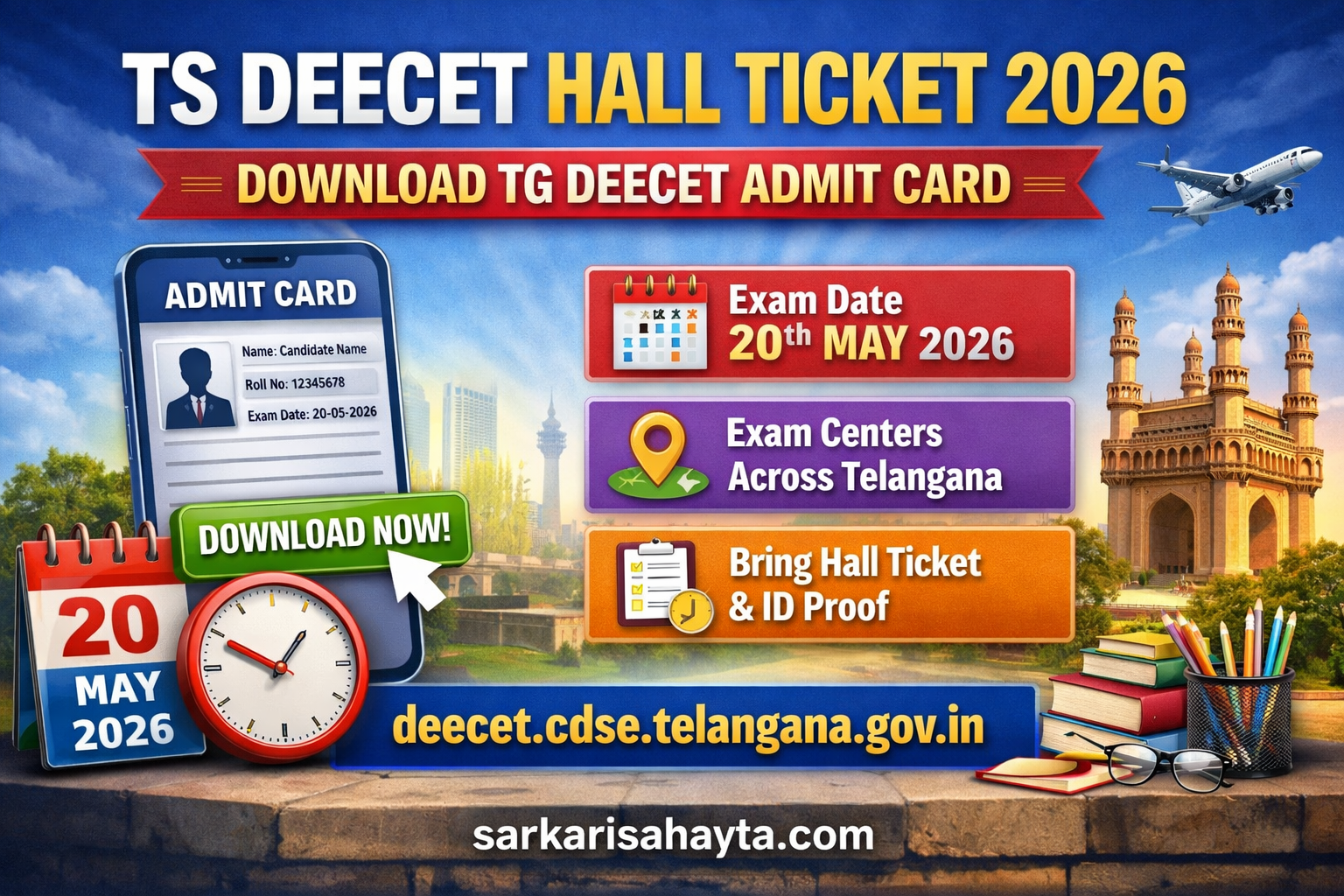 🎟️ TS DEECET Hall Ticket 2026 Out – Download TG DEECET Admit Card Now! 🎓