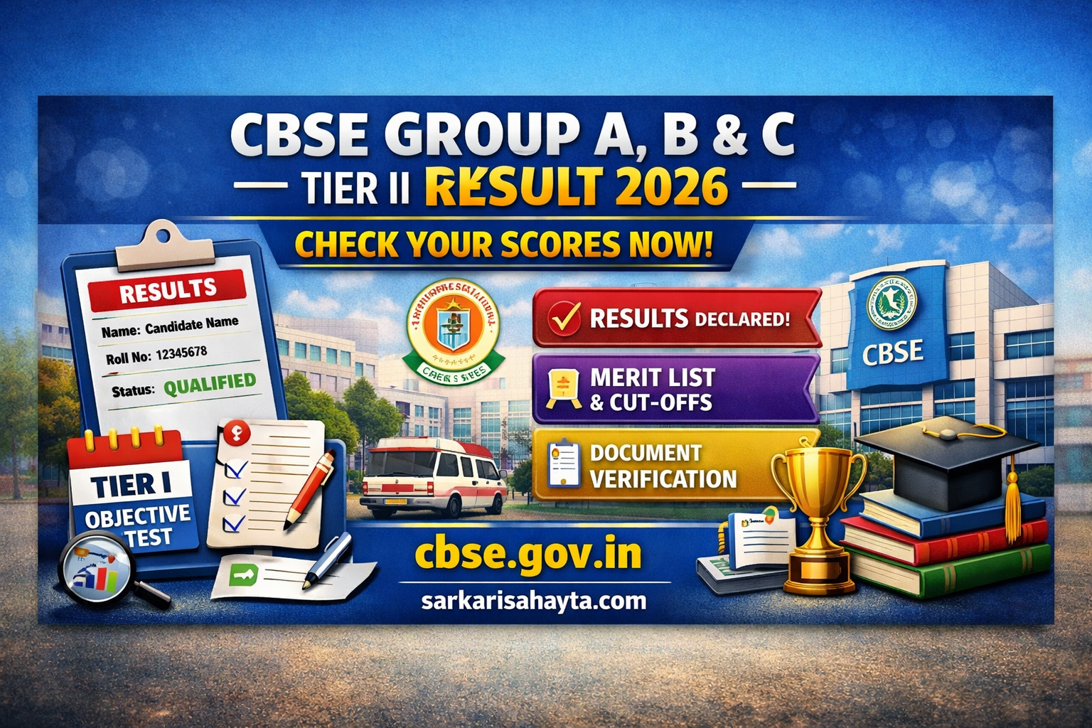 📊 CBSE Group A, B & C Tier II Exam Result 2026 – Check Your Scorecard Now! 🎓