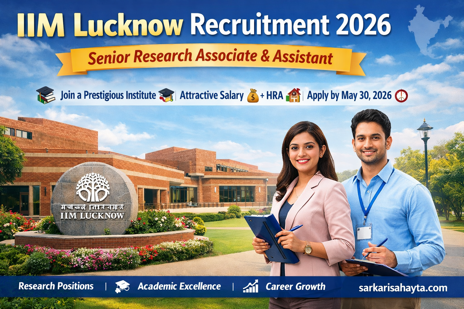 🌟 IIM Lucknow Recruitment 2026 – Senior Research Associate & Assistants