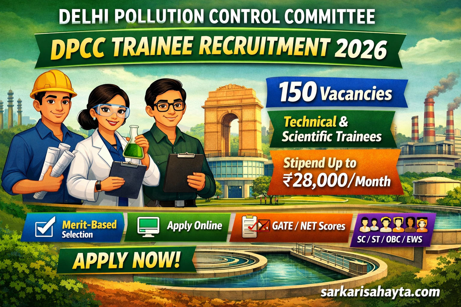 🌿 Delhi Pollution Control Committee (DPCC) Trainee Recruitment 2026