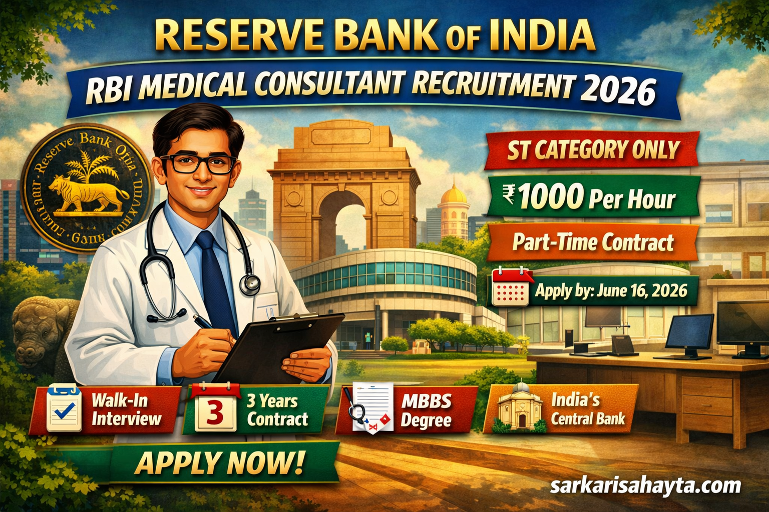 🏦 Reserve Bank of India (RBI) Guwahati — Medical Consultant Recruitment 2026