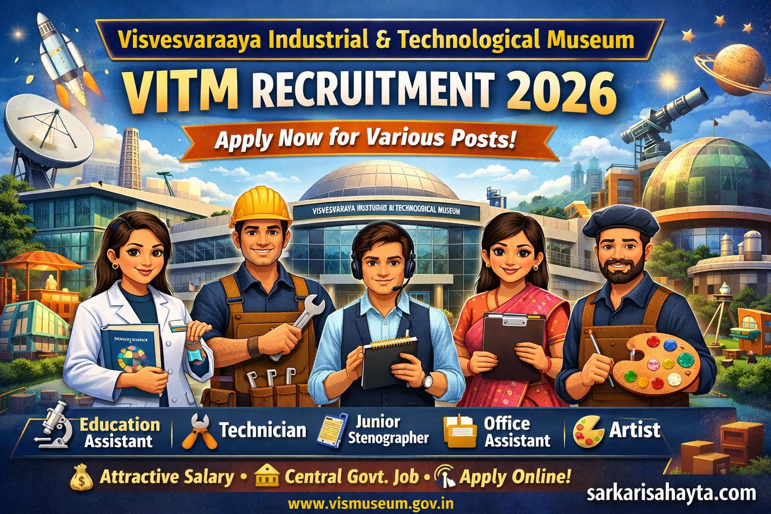 🏛️ Visvesvaraya Industrial & Technological Museum (VITM) Recruitment 2026
