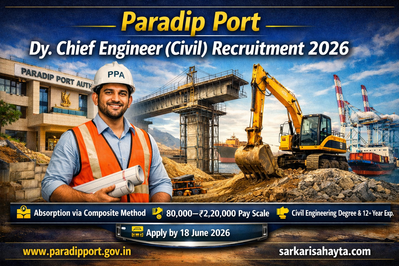 Paradip Port Authority Recruitment 2026 Dy Chief Engineer Civil