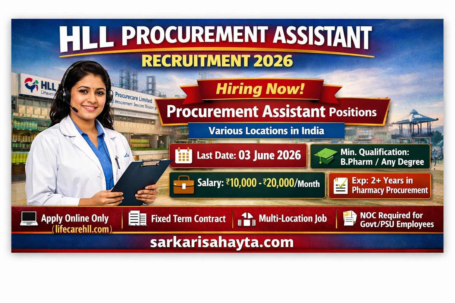 🏢 HLL Lifecare Limited Recruitment 2026 – Procurement Assistant Procurement Services Division