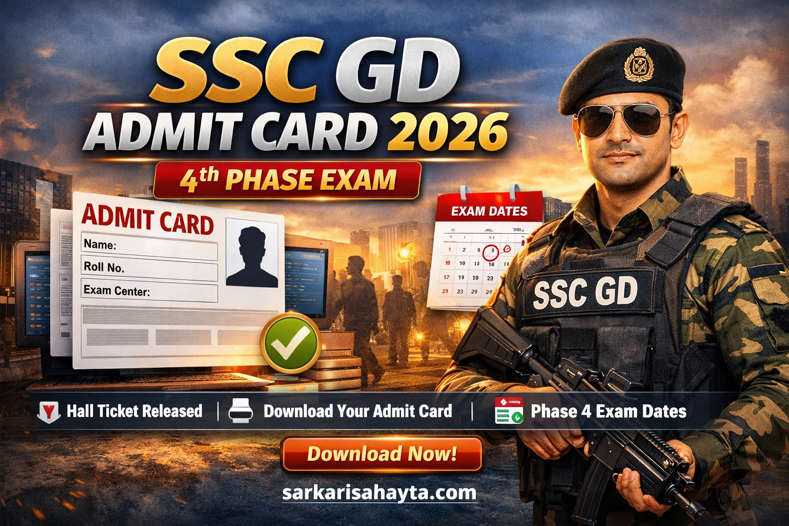 🎯 SSC GD Admit Card 2026 OUT for 4th Phase – Download Now!