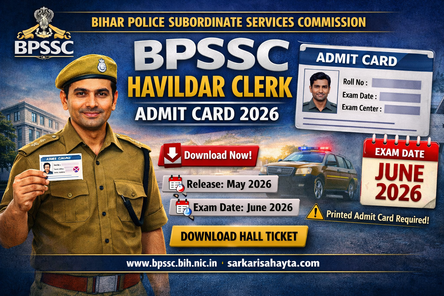 📝 BPSSC Havildar Clerk Admit Card 2026 – Download Hall Ticket Now!