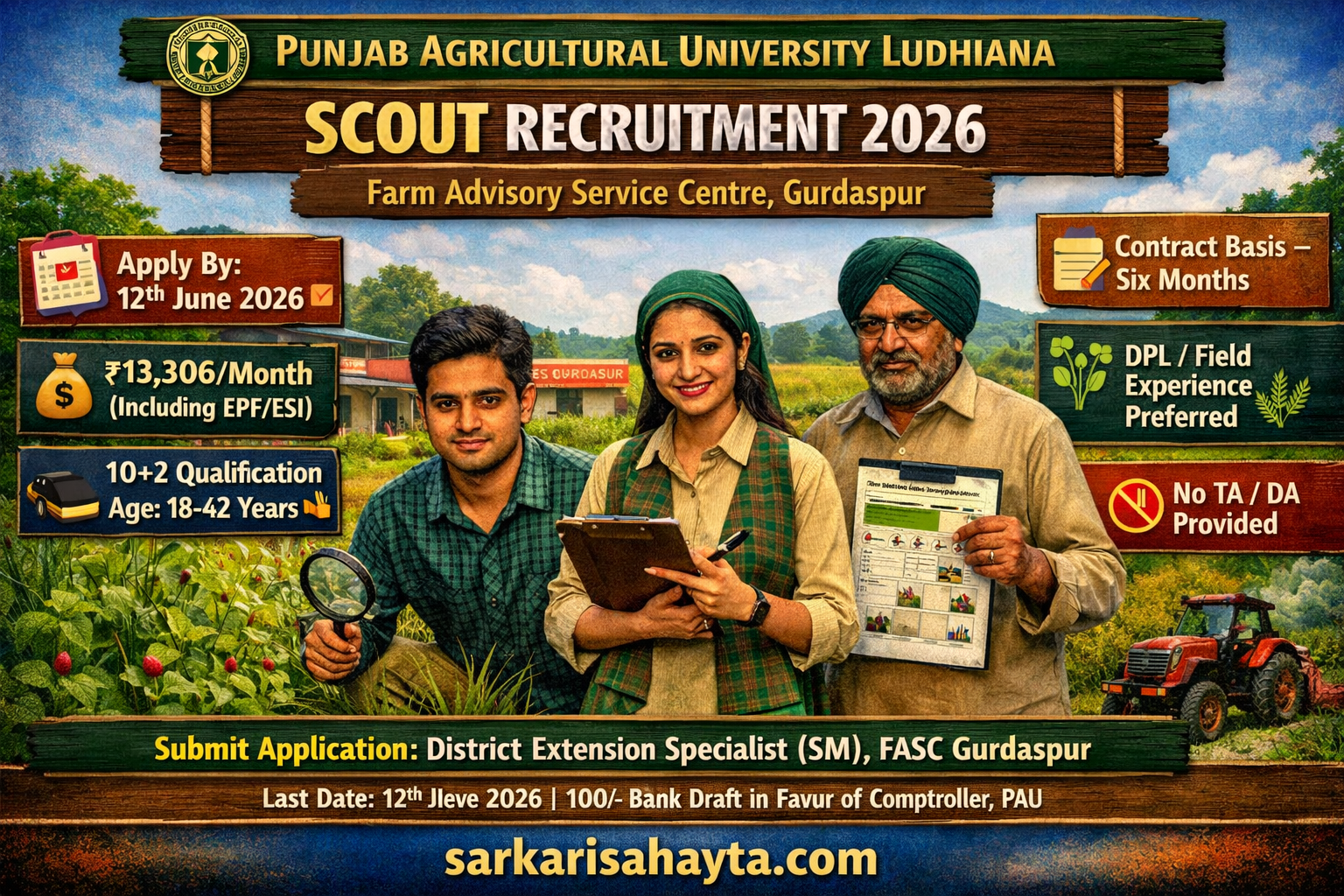 Punjab Agricultural University (PAU) Ludhiana – Scout Recruitment 2026