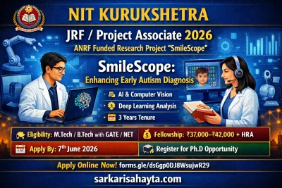 NIT Kurukshetra JRF / Project Associate Recruitment 2026