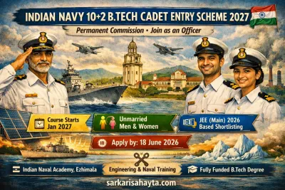 Indian Navy 10+2 (B.Tech) Cadet Entry Scheme 2027 – Apply Online for Permanent Commission