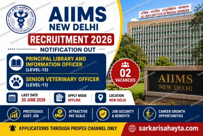 AIIMS New Delhi Recruitment 2026 Notification Out for Principal Library & Information Officer and Senior Veterinary Officer Posts