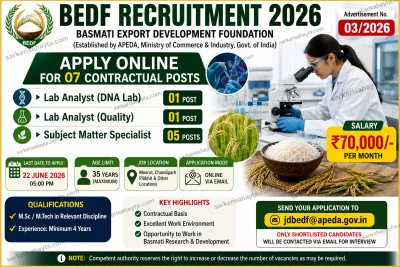 BEDF Recruitment 2026: Apply Online for Lab Analyst & Subject Matter Specialist Posts