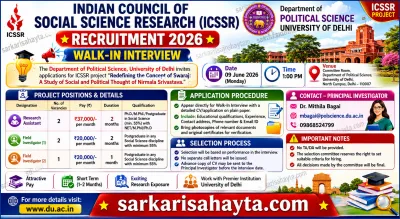 University of Delhi – Walk-In Interview for ICSSR Project (Political Science Department)