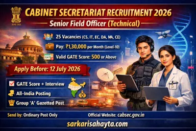 Cabinet Secretariat Recruitment 2026 – Senior Field Officer (Technical)