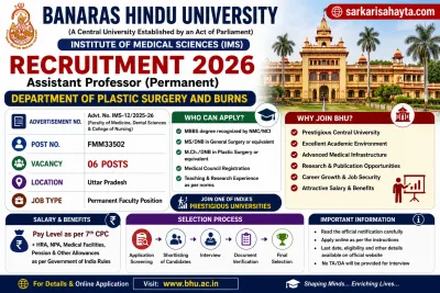 🏥 BHU Assistant Professor Recruitment 2026 – Apply Online for Plastic Surgery and Burns Department Posts