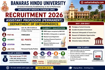 🦴 BHU Assistant Professor Recruitment 2026 – Apply for Orthopaedics Department Faculty Posts