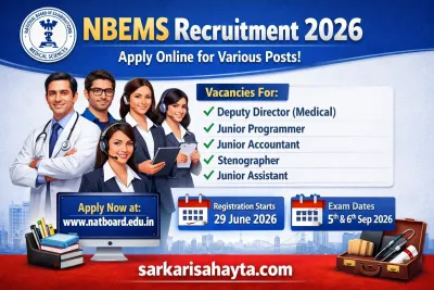 NBEMS Recruitment 2026 – Apply Online for Deputy Director, Junior Programmer, Accountant, Stenographer & Assistant Posts