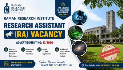Raman Research Institute — Research Assistant (RA) Vacancy (Advertisement No: 17/2026)
