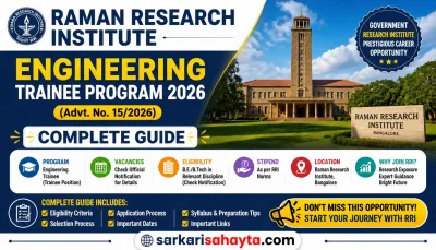 Raman Research Institute Engineering Trainee Program 2026 (Advt. No. 15/2026) — Complete Guide