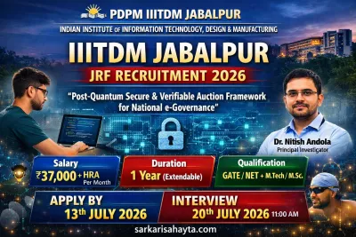IIITDM Jabalpur Junior Research Fellow Recruitment 2026