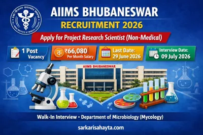 AIIMS Bhubaneswar Recruitment 2026: Apply for Project Research Scientist (Non-Medical)
