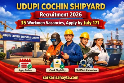 Udupi Cochin Shipyard Recruitment 2026: 35 Workmen Vacancies, Apply by July 17