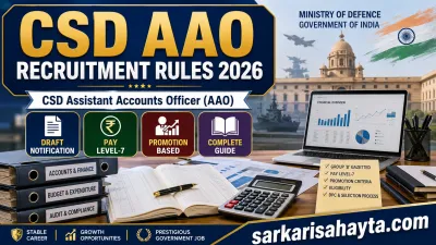 🏛️ CSD Assistant Accounts Officer (AAO) Recruitment Rules 2026 – Draft Notification, Pay Level-7, Promotion Criteria & Complete Guide