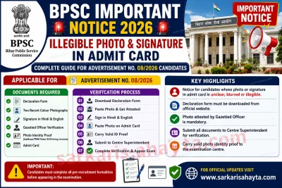 📢 BPSC Important Notice 2026: Illegible Photo & Signature in Admit Card – Complete Guide for Advertisement No. 08/2026 Candidates