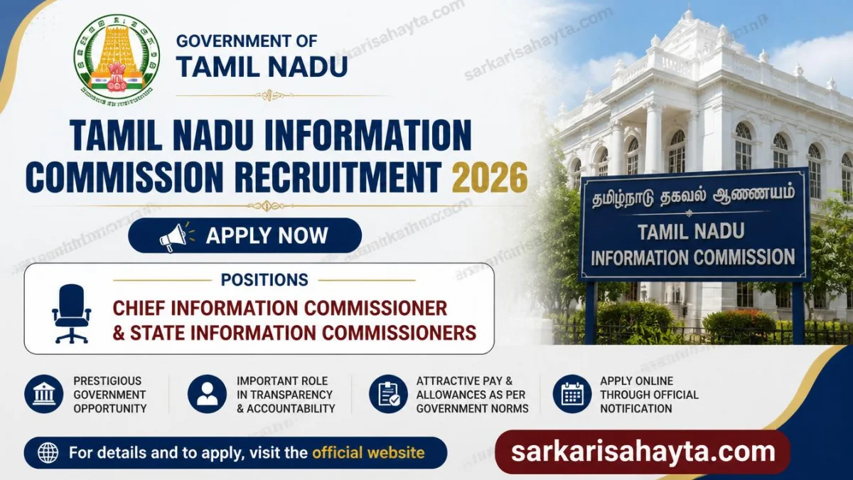 Tamil Nadu Information Commission Recruitment 2026 – Apply for Chief & State Information Commissioners