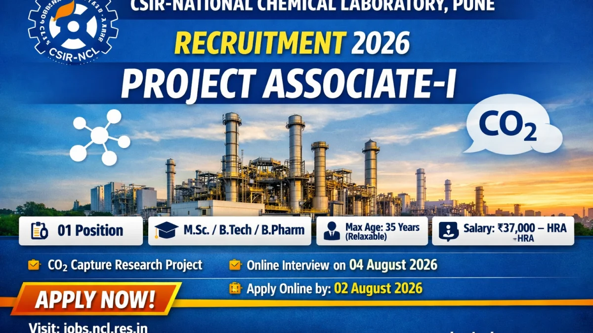 CSIR‑NCL Recruitment 2026 – Apply Online for Project Associate‑I