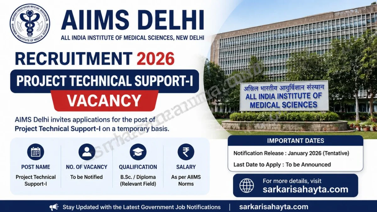 AIIMS Delhi Recruitment 2026 – Project Technical Support‑I Vacancy