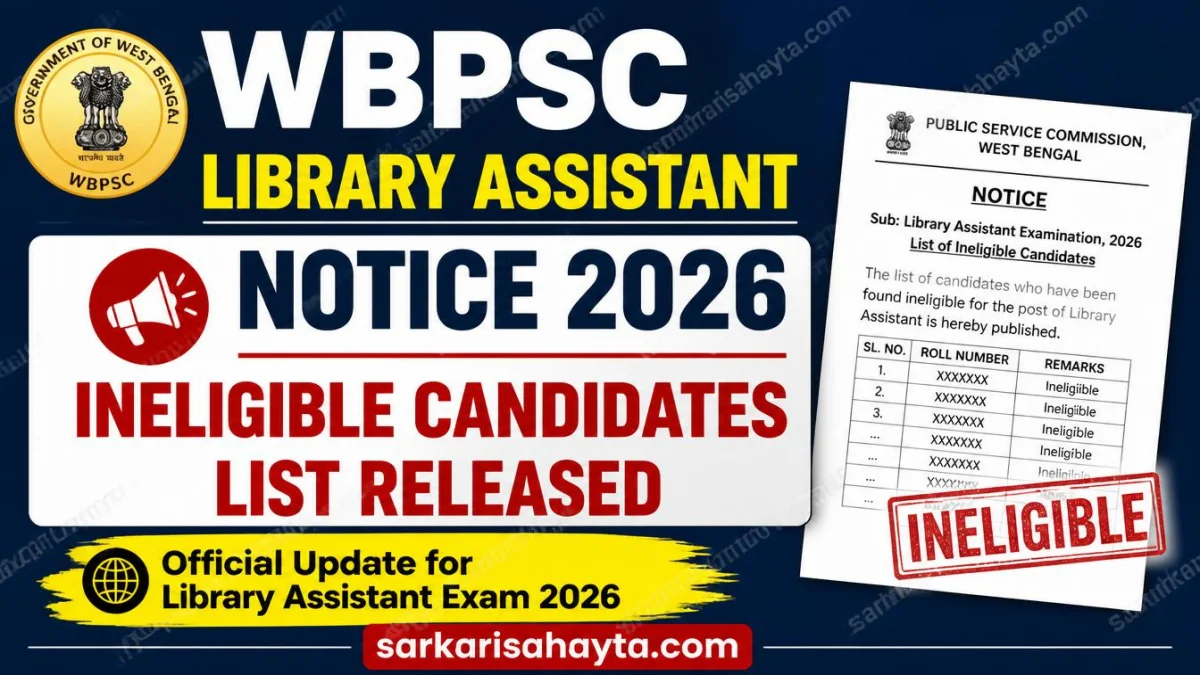 WBPSC Library Assistant Notice 2026 – Ineligible Candidates List Released