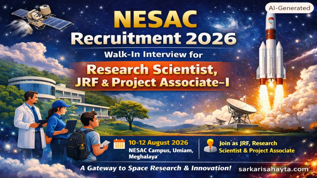 🚀 NESAC Recruitment 2026 – Walk‑in Interview for Research Scientist, JRF & Project Associate I 🌍