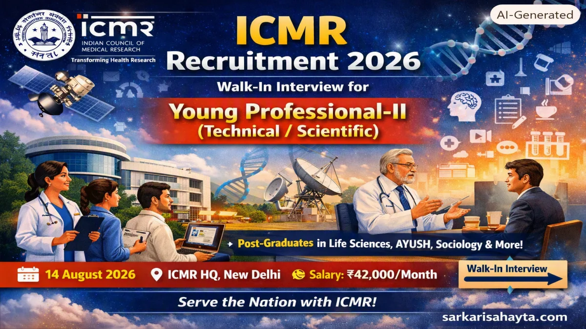 🧬 ICMR Recruitment 2026 – Walk‑in Interview for Young Professional‑II (Technical/Scientific) 💼