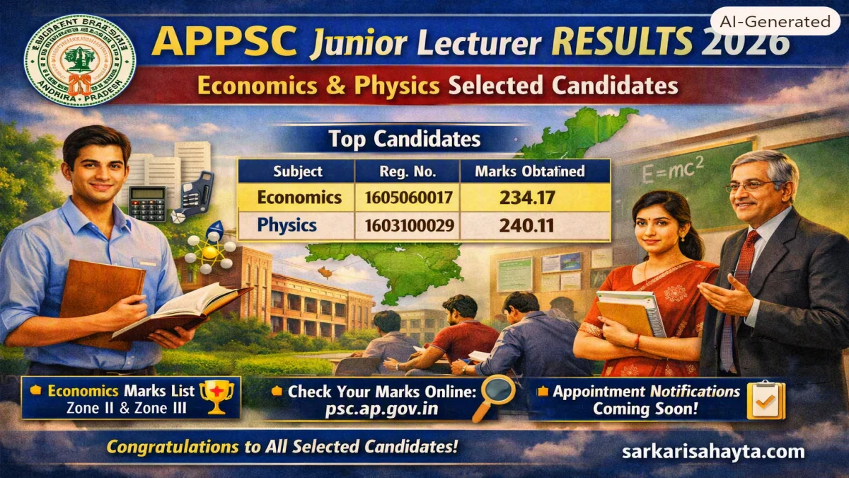 🎓 APPSC Junior Lecturer Results 2026 – Marks of Selected Candidates (Economics & Physics) 📊