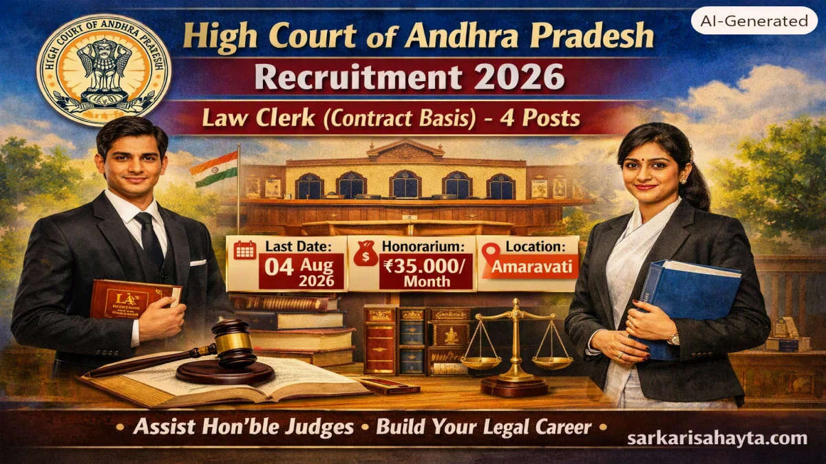 ⚖️ High Court of Andhra Pradesh Recruitment 2026 – Apply for Law Clerk Posts 🏛️