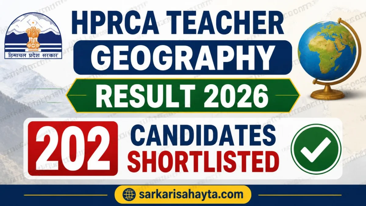 📢 HPRCA Teacher Geography Result 2026 – 202 Candidates Shortlisted 🎓