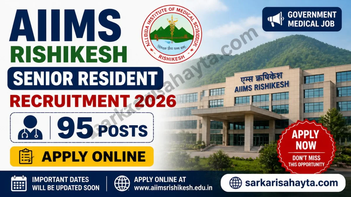 📢 AIIMS Rishikesh Senior Resident Recruitment 2026 – Apply Online for 95 Posts 🏥