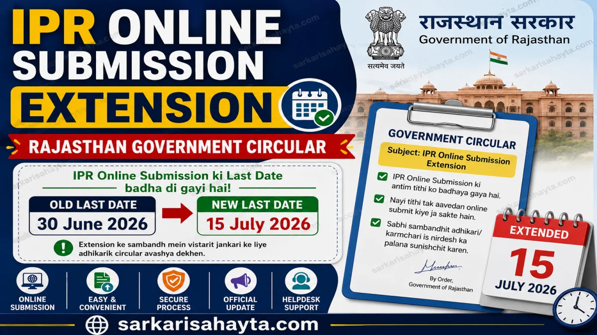 IPR Online Submission Extension – Rajasthan Government Circular