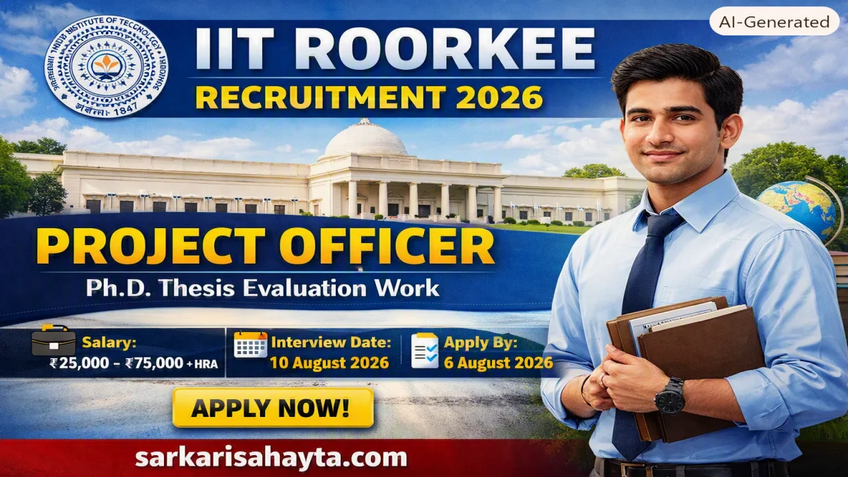 IIT Roorkee Project Officer Recruitment 2026: Apply by 6 August