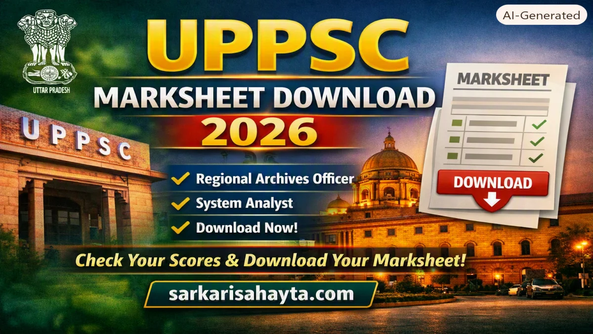 UPPSC Marksheet 2026 Released: Download for Regional Archives Officer & System Analyst