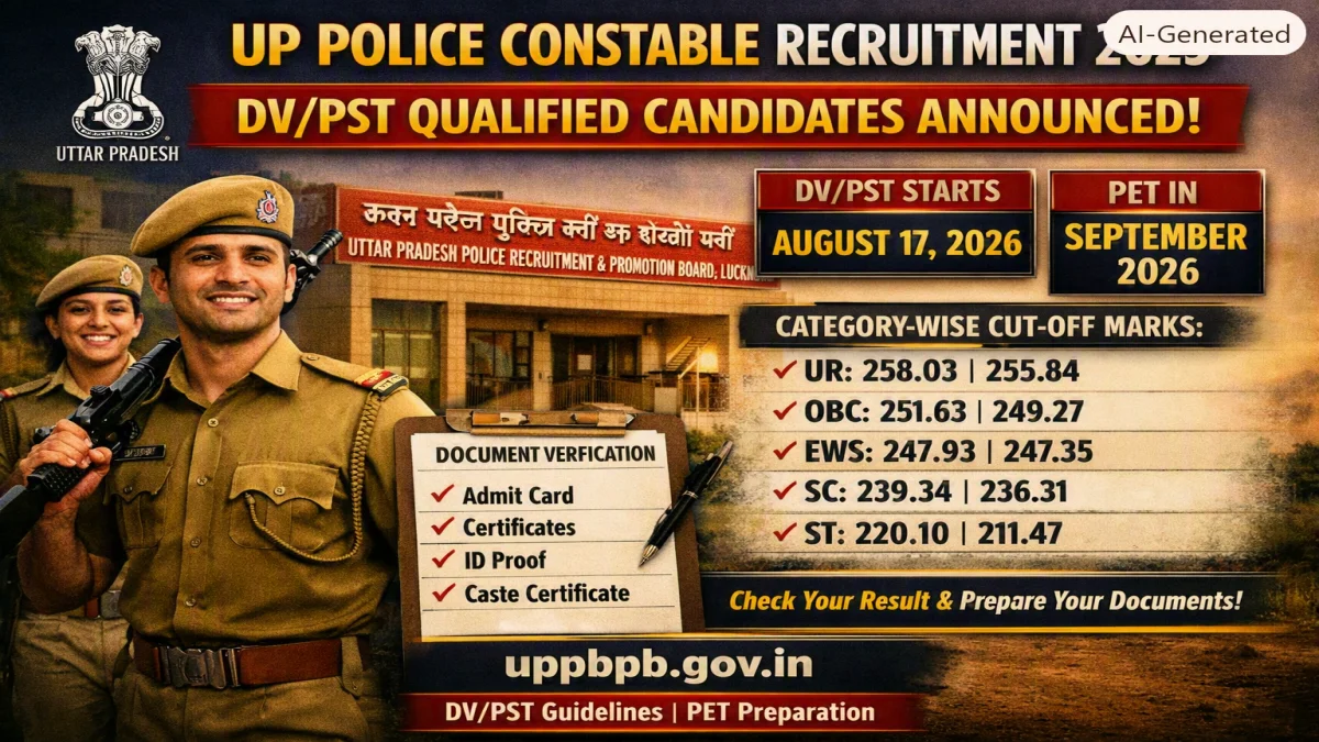 Uttar Pradesh Police Recruitment 2025: DV/PST Qualified Candidates Announced