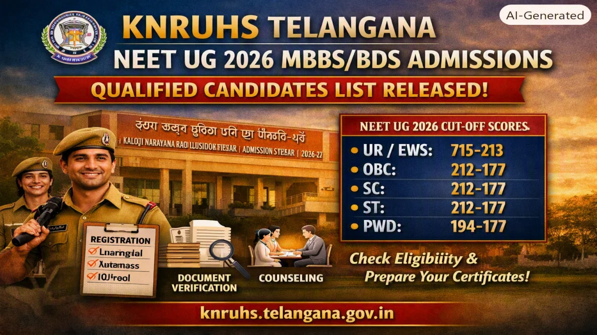 KNRUHS Telangana NEET UG 2026: Qualified Candidates List Released for MBBS/BDS Admissions