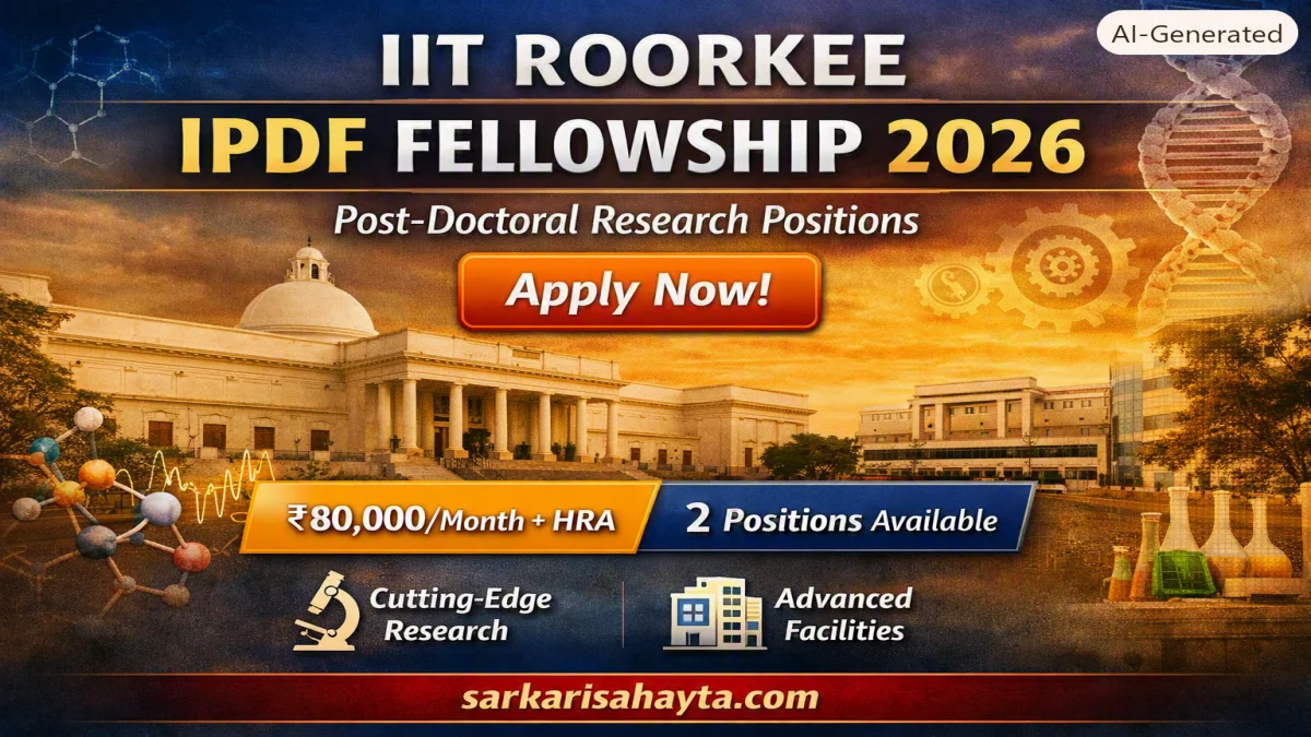 IIT Roorkee Chemical Engineering Post‑Doctoral Fellowship 2026: Apply Online for IPDF Positions