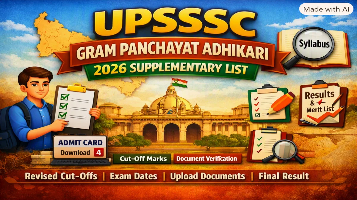 UPSSSC Gram Panchayat Adhikari 2026 Supplementary List