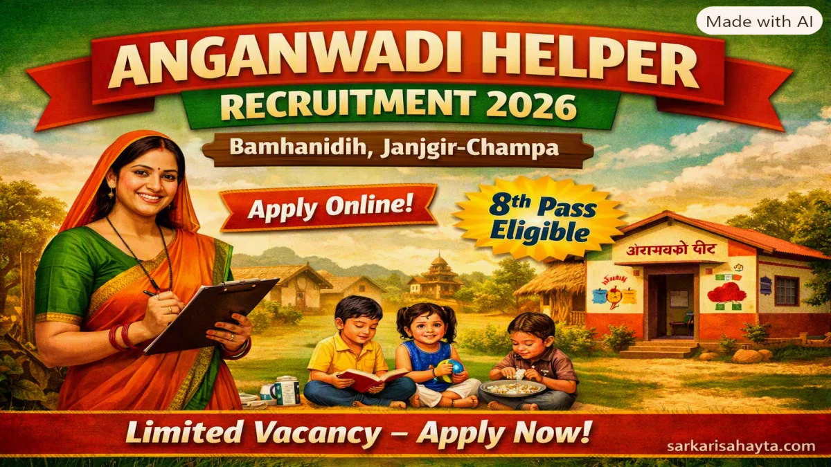 Anganwadi Helper Recruitment 2026 – Bamhanidih, District Janjgir-Champa (Chhattisgarh)